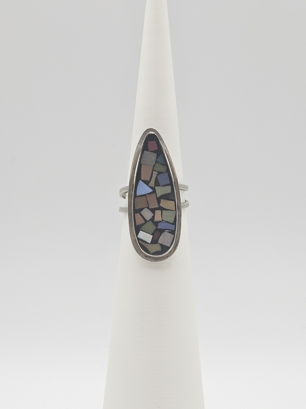 Teardrop Mosaic Inlay Ring in Multi-Color - Women